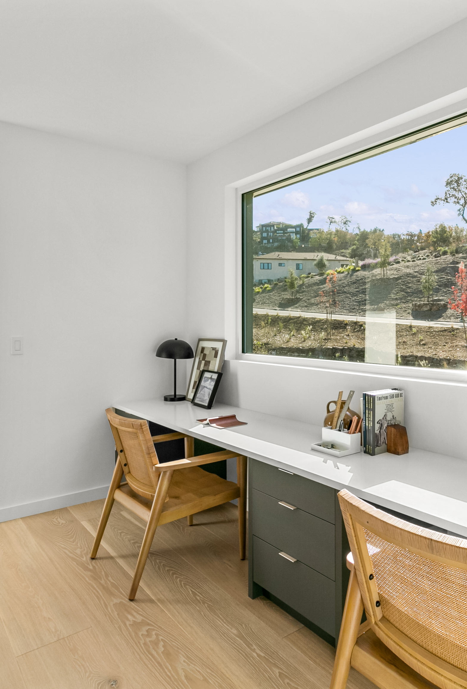 modern office space in a prefab house