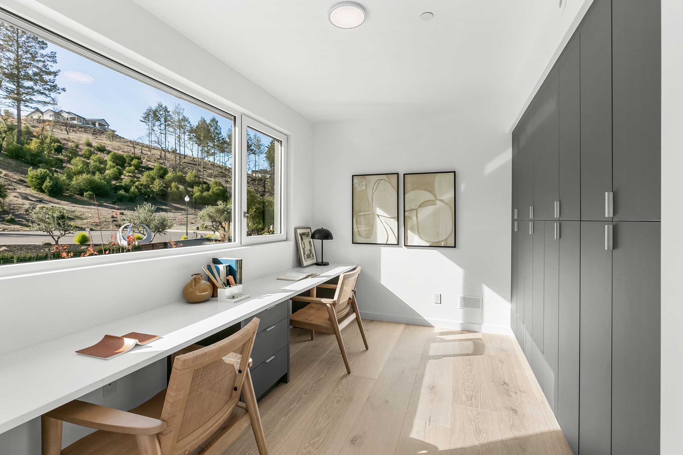 modern office in a prefab home