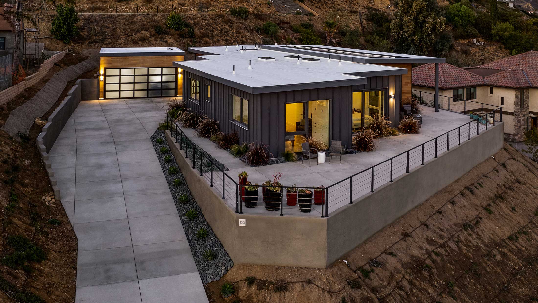 luxury prefab home in the California mountains